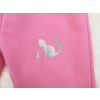 Dětské růžové softshellové kalhoty s vysokým pasem detail reflexního prvku