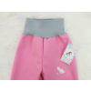 Dětské růžové softshellové kalhoty s vysokým pasem detail pasu