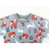 Dětské tričko s dlouhým rukávem lišky a králíčci detail krku