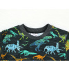 Dětské tričko s dlouhým rukávem dinosauři detail krku