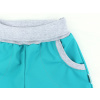 Dětské letní tyrkysové softshellové kalhoty s vysokým pasem detail kapsy