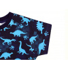 Dětské tričko s krátkým rukávem modré dino detail rukávu