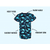 Popis dětské tričko s krátkým rukávem modré dino