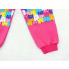 Dětské růžové tepláky s dvojitými koleny kočičky detail nohavice