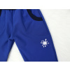 Dětské královsky modré softshellové kalhoty s fleecem detail reflexního prvku