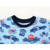 Dětské chlapecké pyžamo s dlouhým rukávem závodní auta na modré detail krku