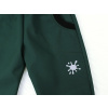 Dětské tmavě zelené zateplené softshellové kalhoty detail reflexního prvku1