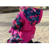 Dívčí zateplené softshellové kalhoty růžové květy foto4