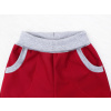 Dětské červené softshellové kalhoty detail vysokého ohrnutého pasu