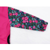 Dívčí softshellová bunda růžové květy detail rukávu