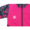 Dívčí softshellová bunda růžové květy detail reflexního prvku