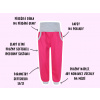 Popis dětské pružné růžové softshellové kalhoty