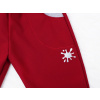 Dětské červené softshellové kalhoty detail vysokého reflexního prvku