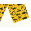 Dětské bermudy bagry na žluté detail nohavice