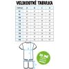Velikostní tabulka pyžama s krátkým rukávem