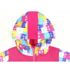 Dívčí softshellová bunda barevné kočičky detail kapuce