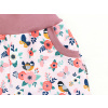 Dívčí zateplené softshellové kalhoty ptáčci s květy detail kapsy
