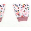 Dívčí zateplené softshellové kalhoty ptáčci s květy detail nohavice