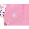 Dívčí softshellová bunda ptáčci s květy detail reflexního prvku