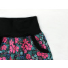 Dívčí zateplené softshellové kalhoty růžové květy detail kapsy