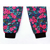 Dívčí zateplené softshellové kalhoty růžové květy detail nohavic
