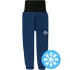 Dětské tmavě modré zimní softshellové kalhoty s beránkem