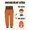 Grafika dětské hnědé softshellové kalhoty univerzalni strih