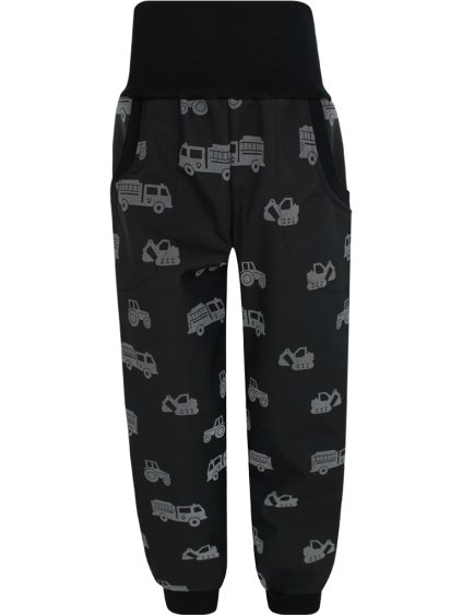 Dětské reflexní softshellové kalhoty bagry