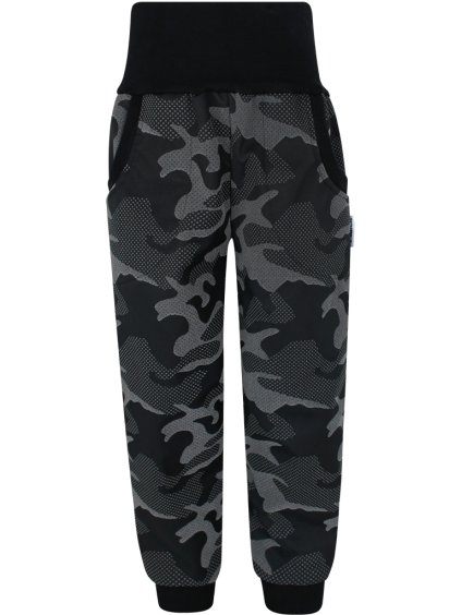 Dětské reflexní maskáčové softshellové kalhoty