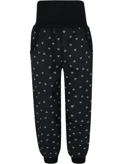 Dětské reflexní softshellové kalhoty srdíčka