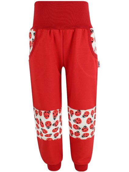 Dětské červené tepláky berušky