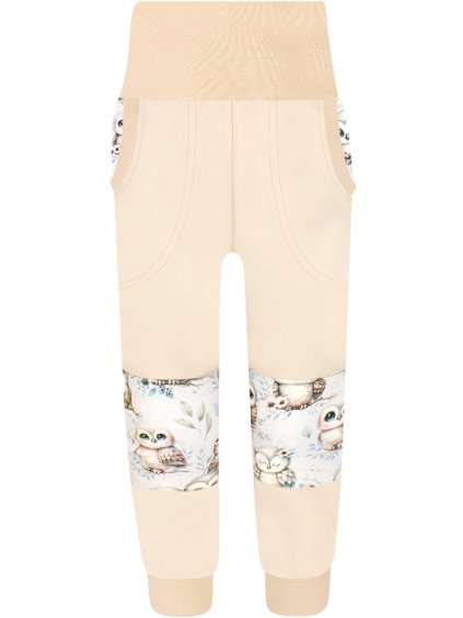 Dívčí tepláky s dvojitými koleny sovičky