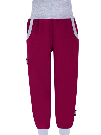 Dívčí tmavě vínové softshellové kalhoty