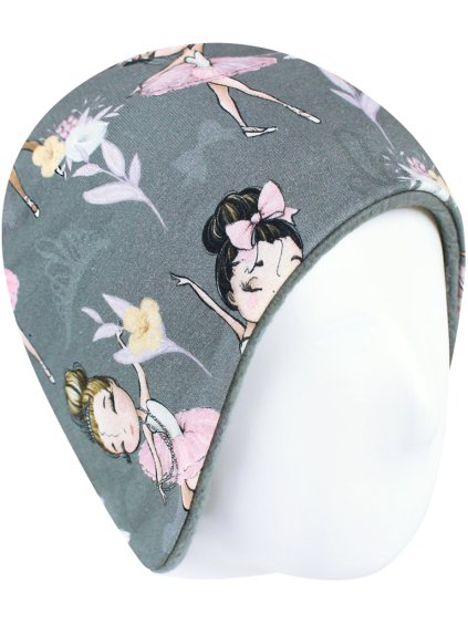 Dívčí zimní tmavě čepice baletky