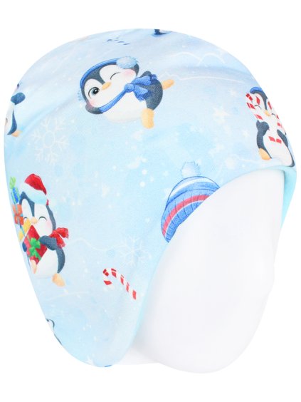 Dětská zateplená čepice tučňáci na ledě