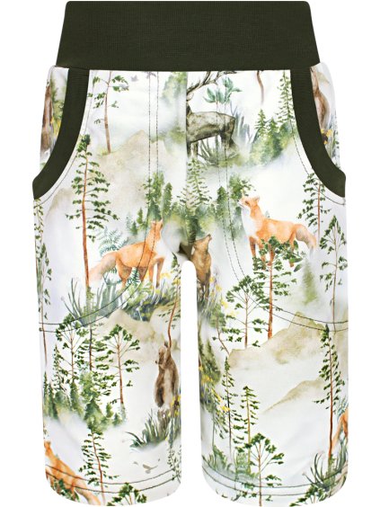 Chlapecké bermudy lesní zvířata