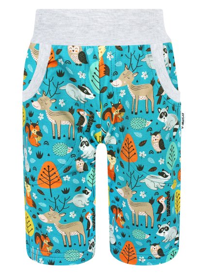 Chlapecké bermudy zvířátka na petrolejové