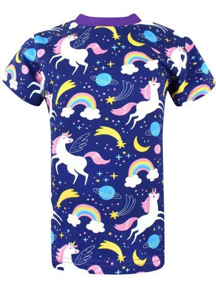 Dívčí tričko s krátkým rukávem Jednorožci fialová