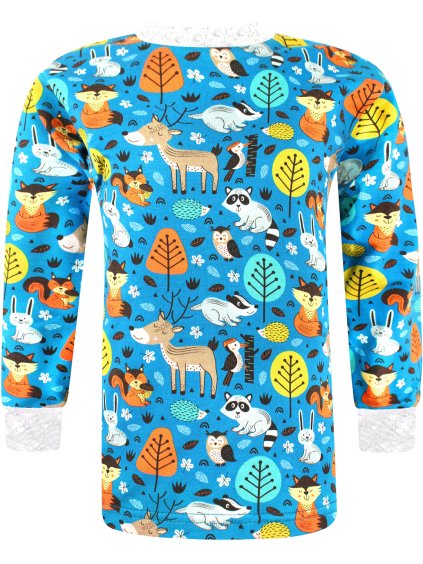 Chlapecké tričko s dlouhým rukávem Zvířátka na petrolejové