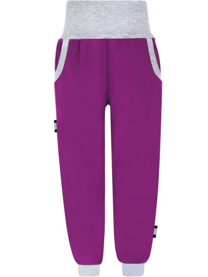Dívčí tmavě fialové softshellové kalhoty