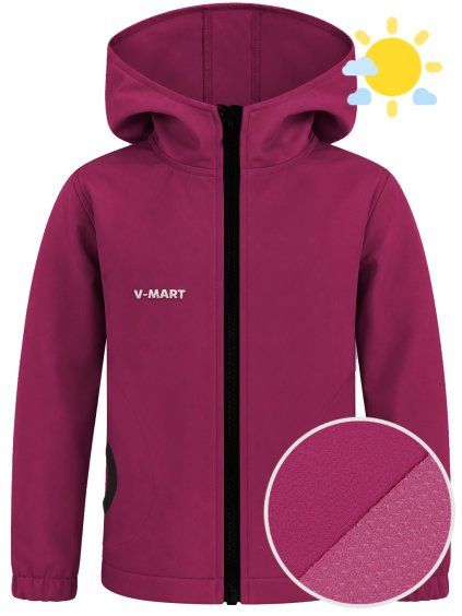 Dětská letní softshellová bunda vínová