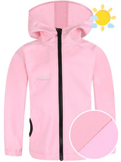 Dětská letní softshellová bunda světle růžová