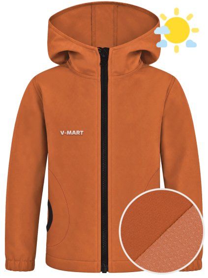 Dětská letní softshellová bunda hnědá
