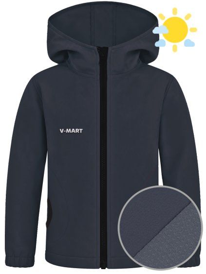 Dětská letní softshellová bunda tmavě šedá
