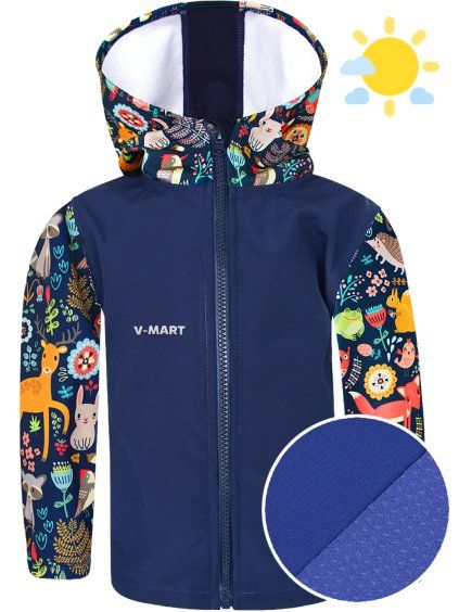 Dětská letní softshellová bunda zvířátka