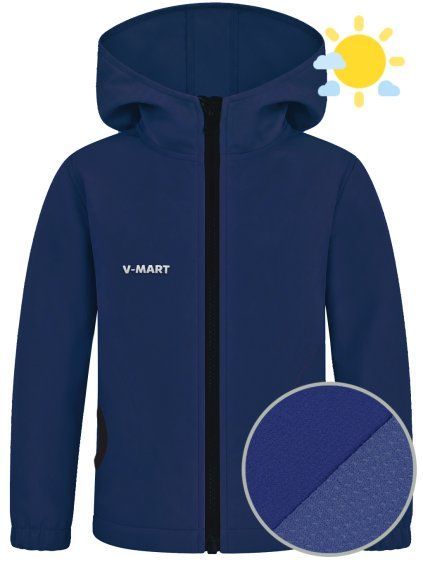 Dětská letní softshellová bunda modrá