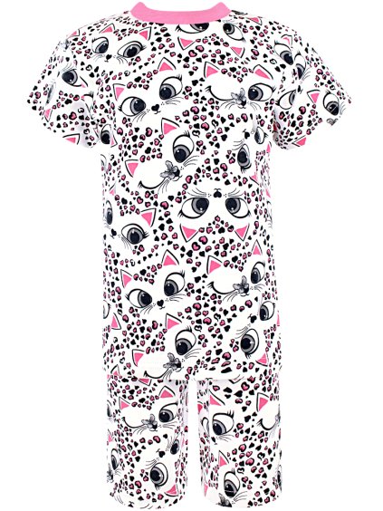 Dívčí pyžamo s krátkým rukávem kočičky