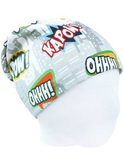 Dětská jarní podzimní čepice komiks