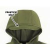 Chlapecká PREMIUM khaki softshellová bunda detail kšiltu