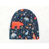 Dětská jarní podzimní čepice zvířátka a ornamenty detail 1